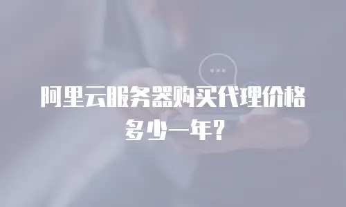 阿里云服务器购买代理价格多少一年？