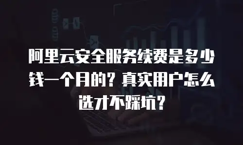 阿里云安全服务续费是多少钱一个月的？真实用户怎么选才不踩坑？