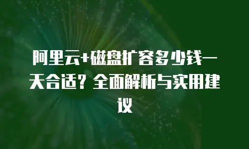 阿里云+磁盘扩容多少钱一天合适？全面解析与实用建议