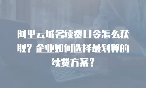 阿里云域名续费口令怎么获取？企业如何选择最划算的续费方案？