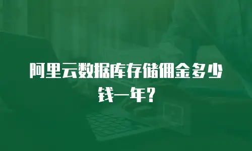 阿里云数据库存储佣金多少钱一年？