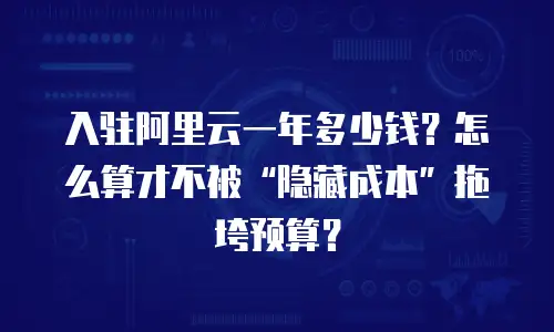 入驻阿里云一年多少钱？怎么算才不被&ldquo;隐藏成本&rdquo;拖垮预算？
