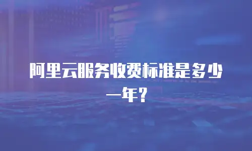 阿里云服务收费标准是多少一年？