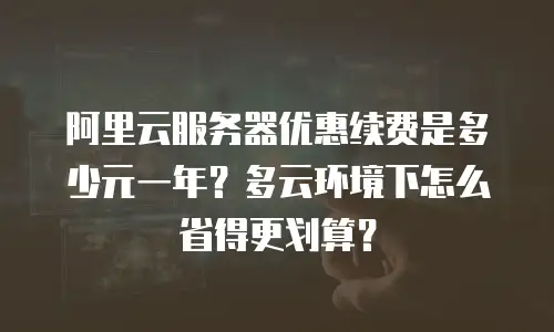 阿里云服务器优惠续费是多少元一年？多云环境下怎么省得更划算？