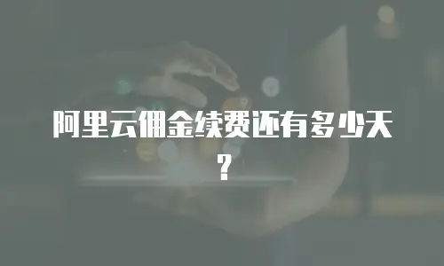 阿里云佣金续费还有多少天？