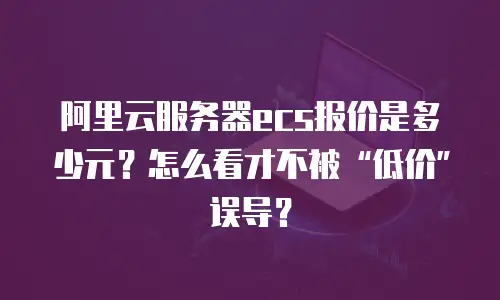 阿里云服务器ecs报价是多少元？怎么看才不被“低价”误导？