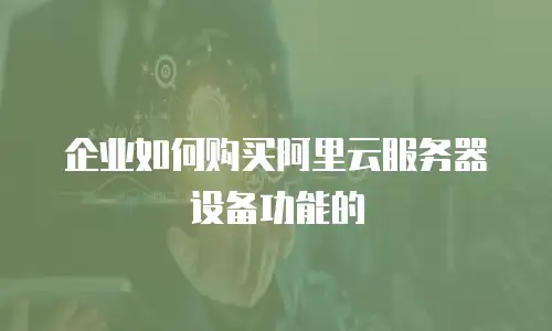 企业如何购买阿里云服务器设备功能的
