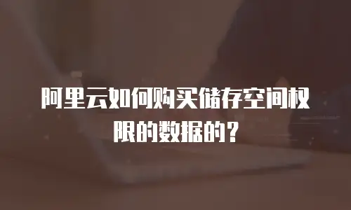 阿里云如何购买储存空间权限的数据的？
