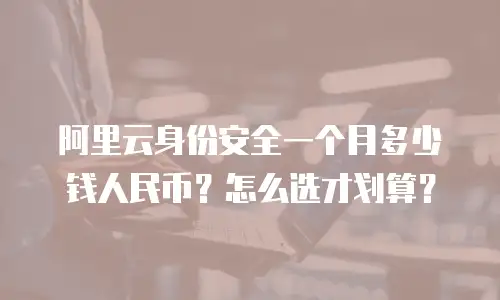 阿里云身份安全一个月多少钱人民币？怎么选才划算？