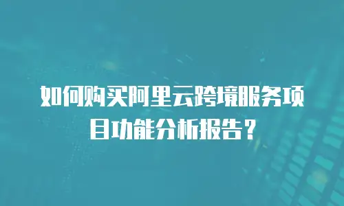 如何购买阿里云跨境服务项目功能分析报告？