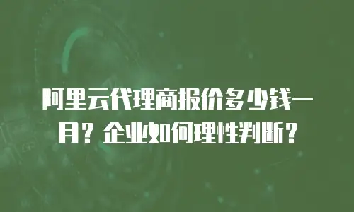 阿里云代理商报价多少钱一月？企业如何理性判断？