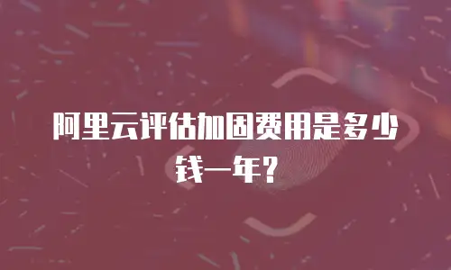 阿里云评估加固费用是多少钱一年？