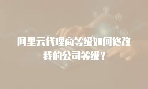 阿里云代理商等级如何修改我的公司等级？