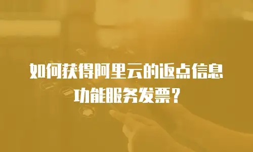 如何获得阿里云的返点信息功能服务发票？