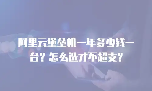 阿里云堡垒机一年多少钱一台？怎么选才不超支？