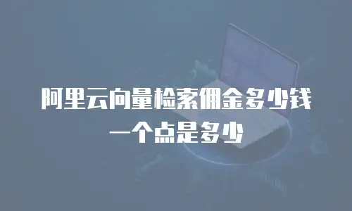 阿里云向量检索佣金多少钱一个点是多少