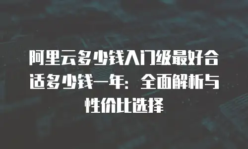 阿里云多少钱入门级最好合适多少钱一年：全面解析与性价比选择