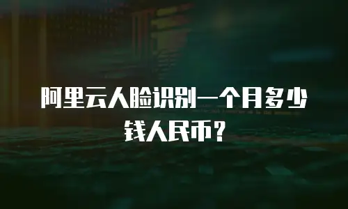 阿里云人脸识别一个月多少钱人民币？