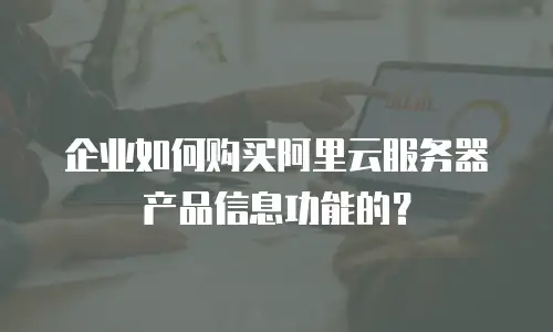企业如何购买阿里云服务器产品信息功能的？