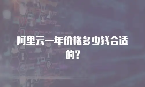 阿里云一年价格多少钱合适的？