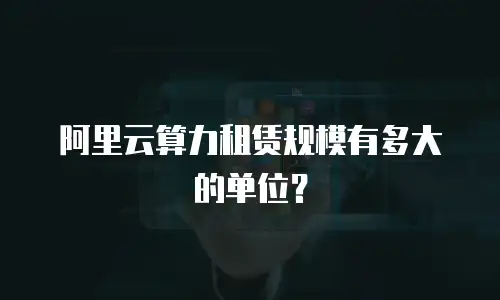 阿里云算力租赁规模有多大的单位？