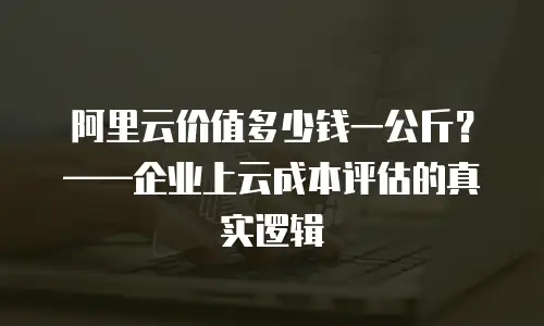 阿里云价值多少钱一公斤？——企业上云成本评估的真实逻辑