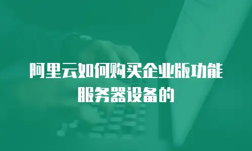 阿里云如何购买企业版功能服务器设备的