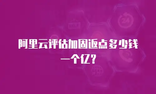 阿里云评估加固返点多少钱一个亿？