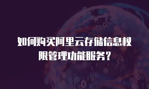 如何购买阿里云存储信息权限管理功能服务？