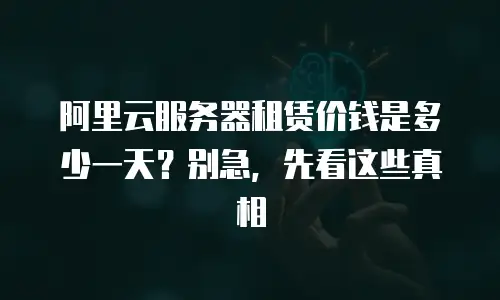 阿里云服务器租赁价钱是多少一天？别急，先看这些真相