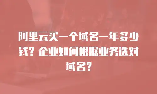 阿里云买一个域名一年多少钱？企业如何根据业务选对域名？