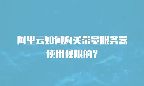 阿里云如何购买带宽服务器使用权限的？