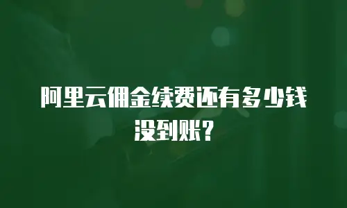 阿里云佣金续费还有多少钱没到账？