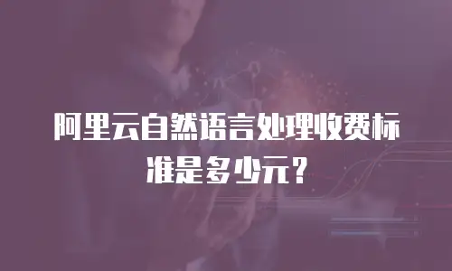 阿里云自然语言处理收费标准是多少元？