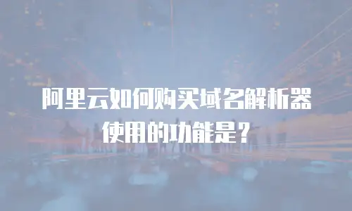 阿里云如何购买域名解析器使用的功能是？