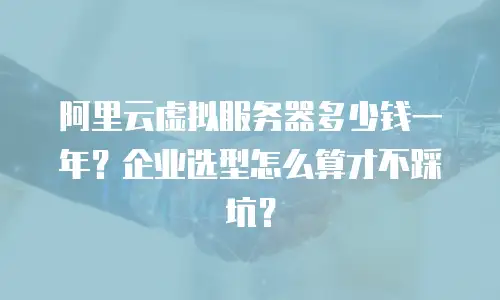 阿里云虚拟服务器多少钱一年？企业选型怎么算才不踩坑？