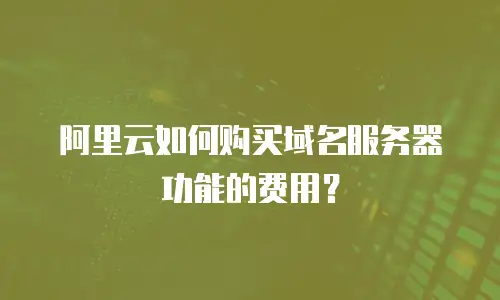阿里云如何购买域名服务器功能的费用？