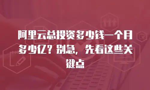 阿里云总投资多少钱一个月多少亿？别急，先看这些关键点
