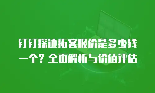 钉钉探迹拓客报价是多少钱一个？全面解析与价值评估