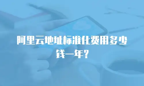 阿里云地址标准化费用多少钱一年？