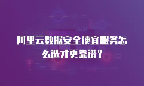 阿里云数据安全便宜服务怎么选才更靠谱？