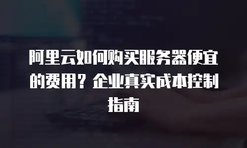 阿里云如何购买服务器便宜的费用？企业真实成本控制指南