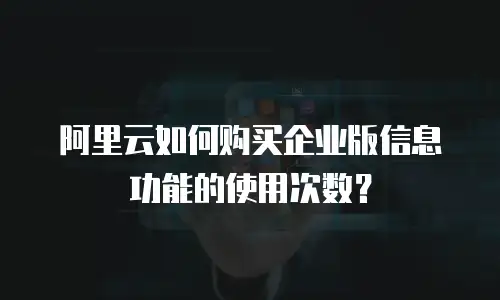 阿里云如何购买企业版信息功能的使用次数？