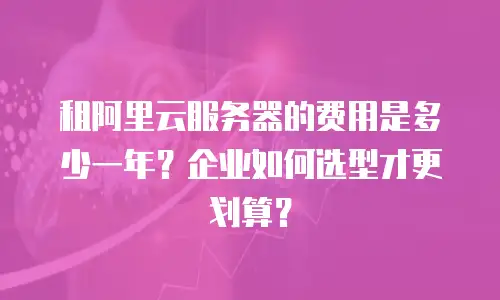 租阿里云服务器的费用是多少一年？企业如何选型才更划算？