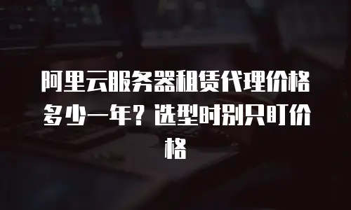 阿里云服务器租赁代理价格多少一年？选型时别只盯价格