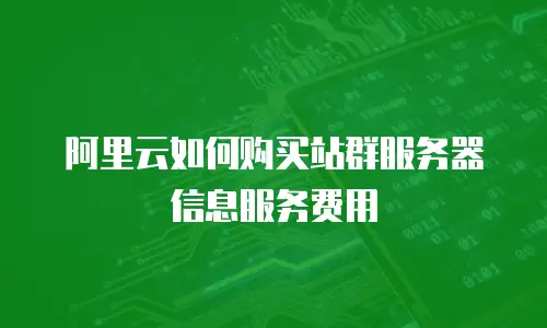 阿里云如何购买站群服务器信息服务费用