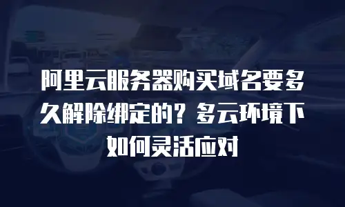 阿里云服务器购买域名要多久解除绑定的？多云环境下如何灵活应对