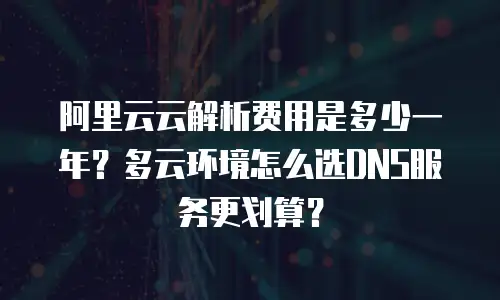 阿里云云解析费用是多少一年？多云环境怎么选DNS服务更划算？