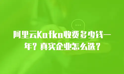 阿里云Kafka收费多少钱一年？真实企业怎么选？