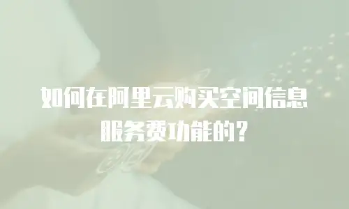 如何在阿里云购买空间信息服务费功能的？